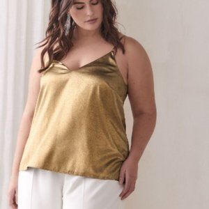 ⭐️HOST PICK⭐️- Gold Foil V-Neck Camisole - Addition Elle (size 1X)